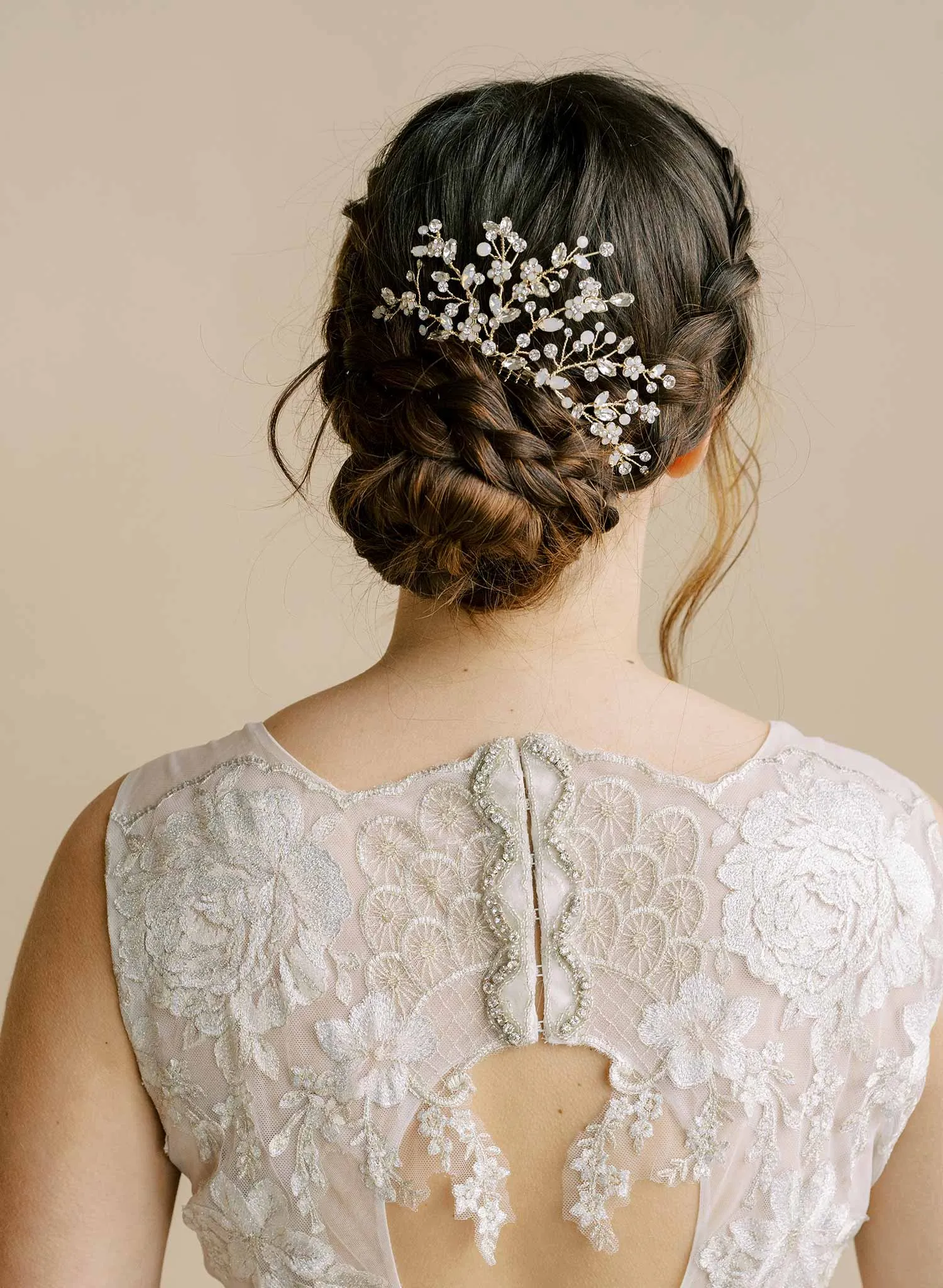 Dancing blossoms crystal spray comb - Style #2145