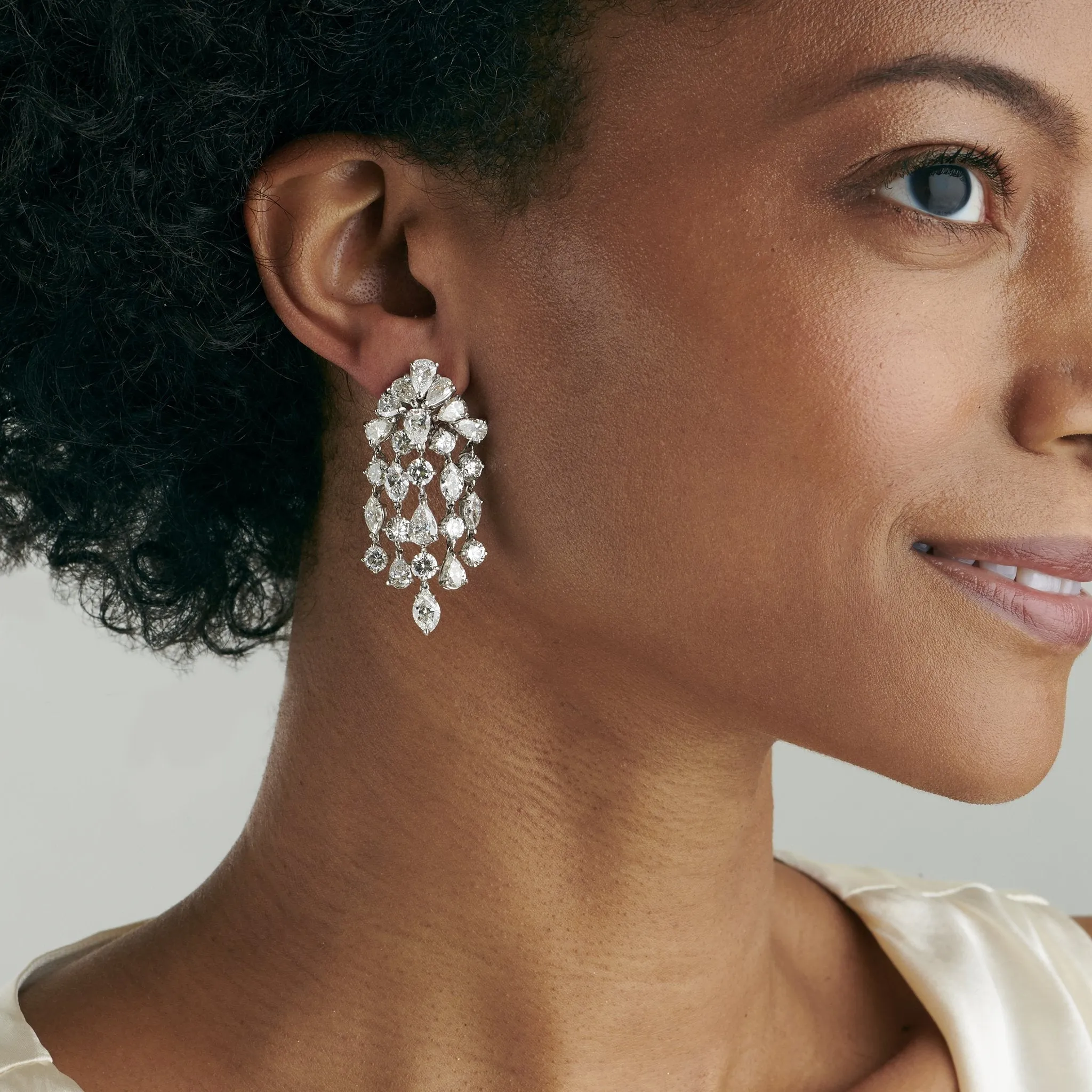 David Webb Diamond "Waterfall" Earrings