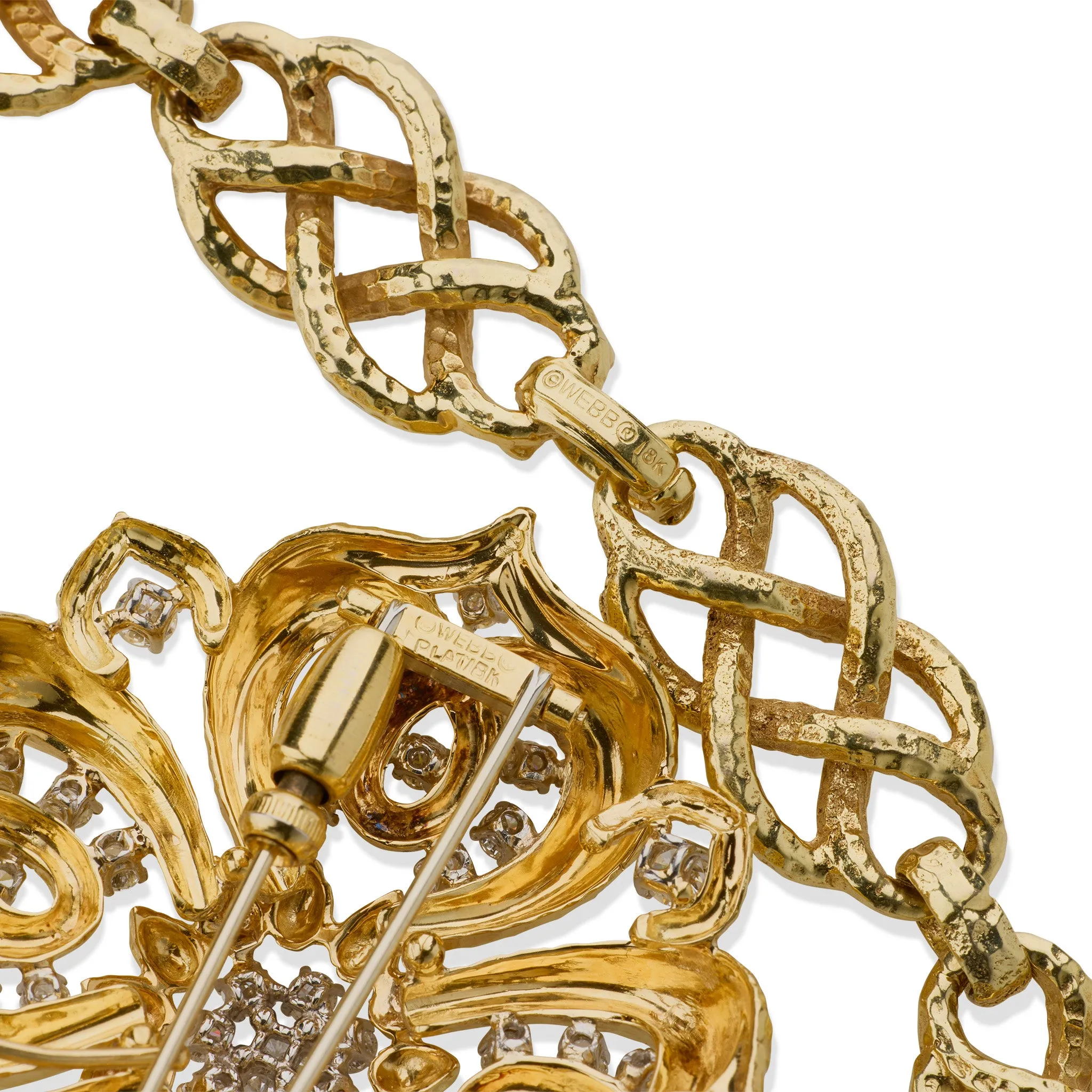 David Webb Hammered Pendant Necklace