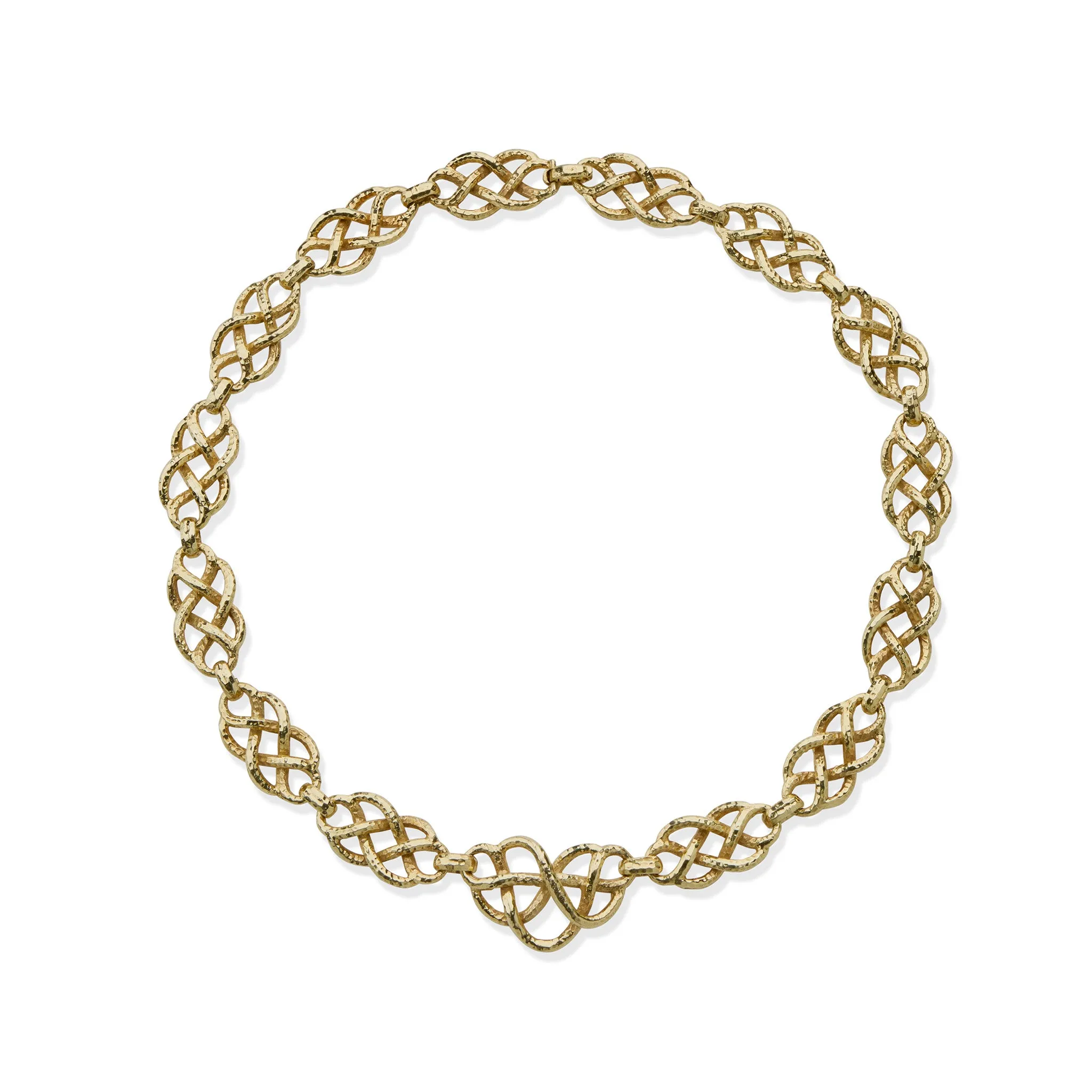 David Webb Hammered Pendant Necklace