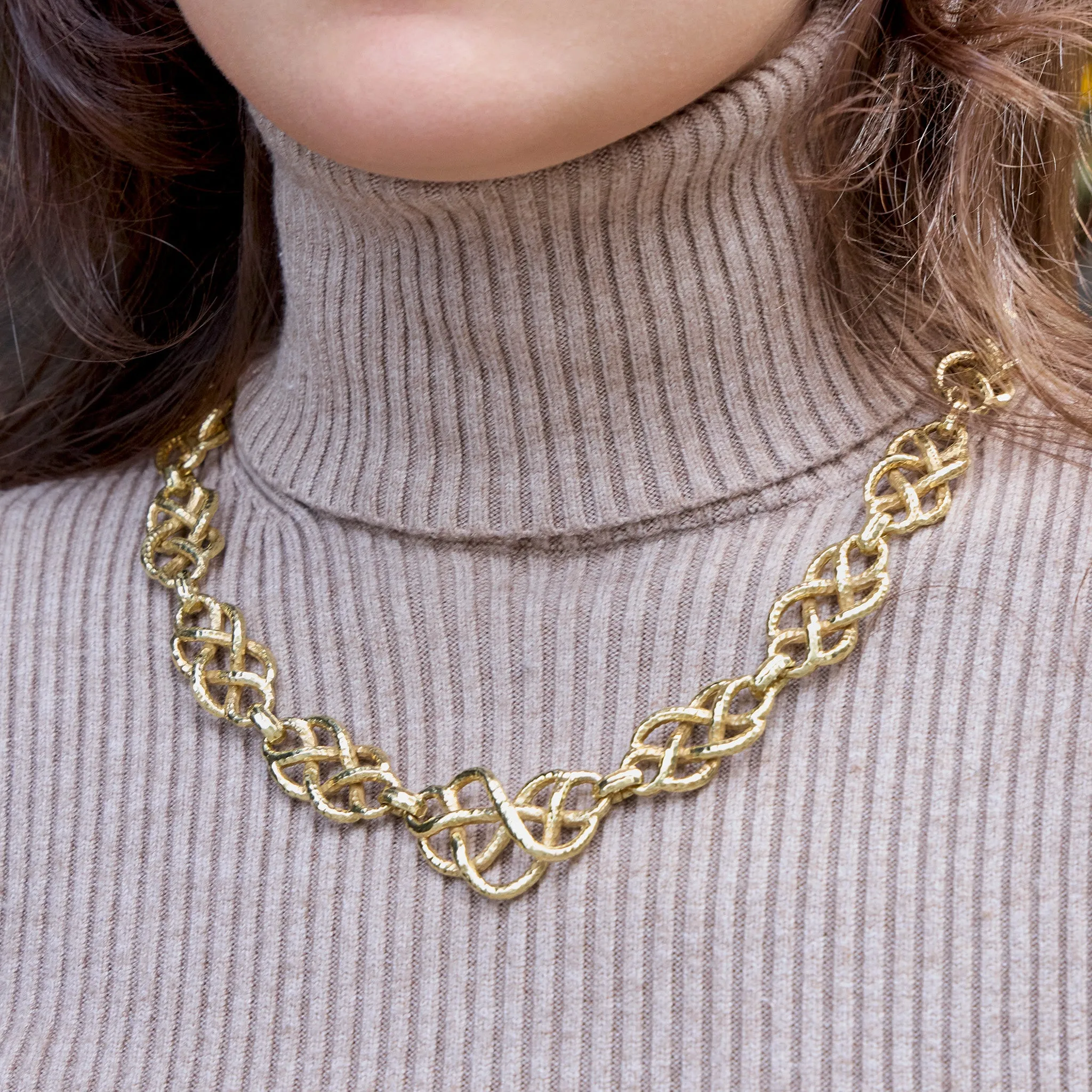 David Webb Hammered Pendant Necklace