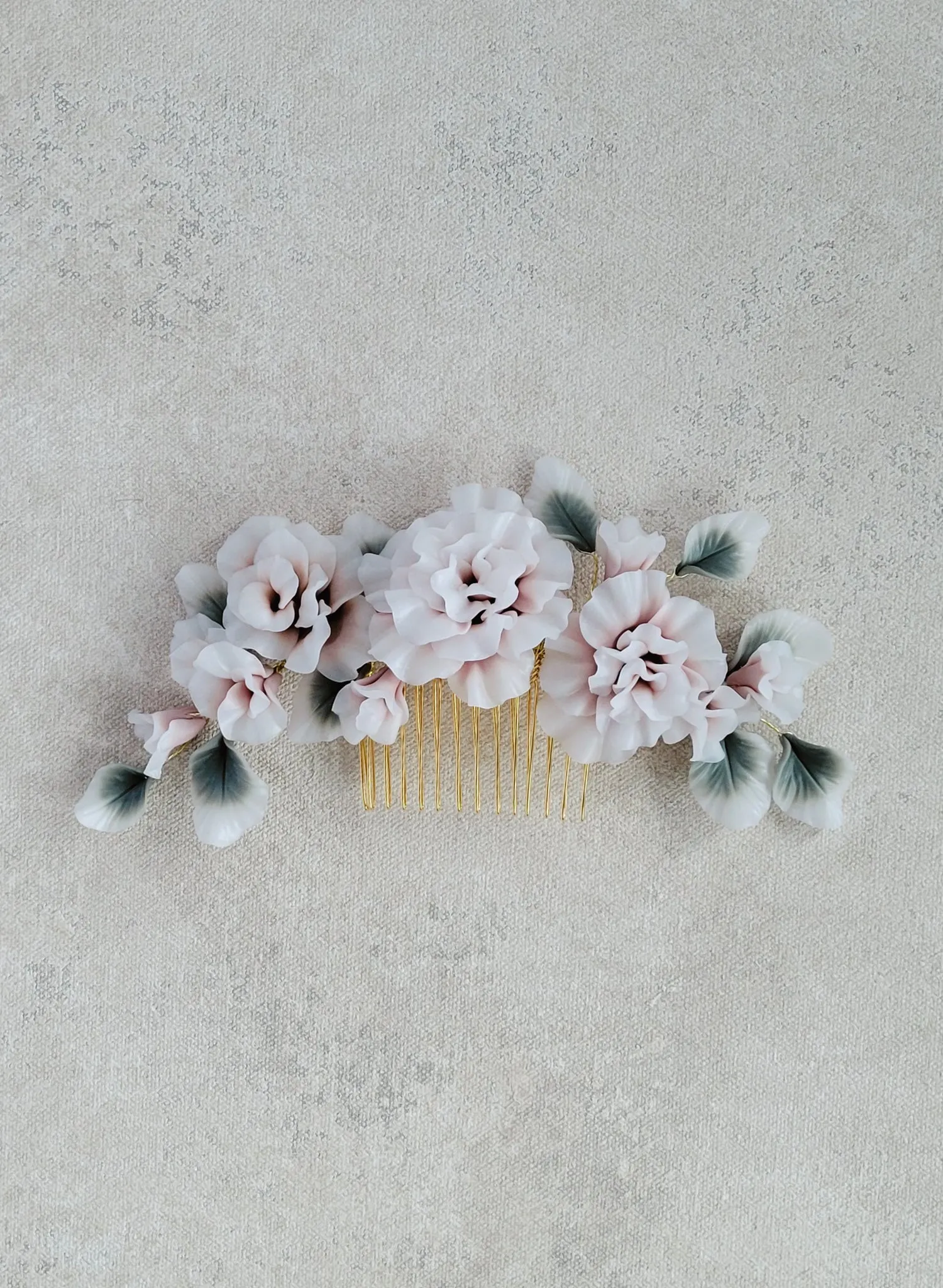 Decadent triple peony hair comb - Style #2558