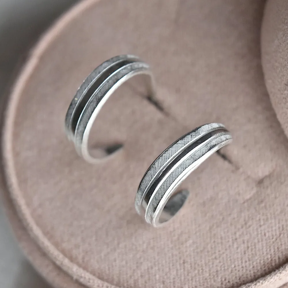 Delicate Patterned Hoop Studs