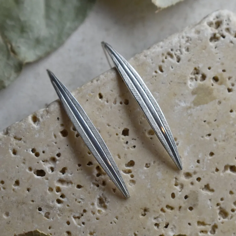 Delicate Patterned Long Drop Earrings