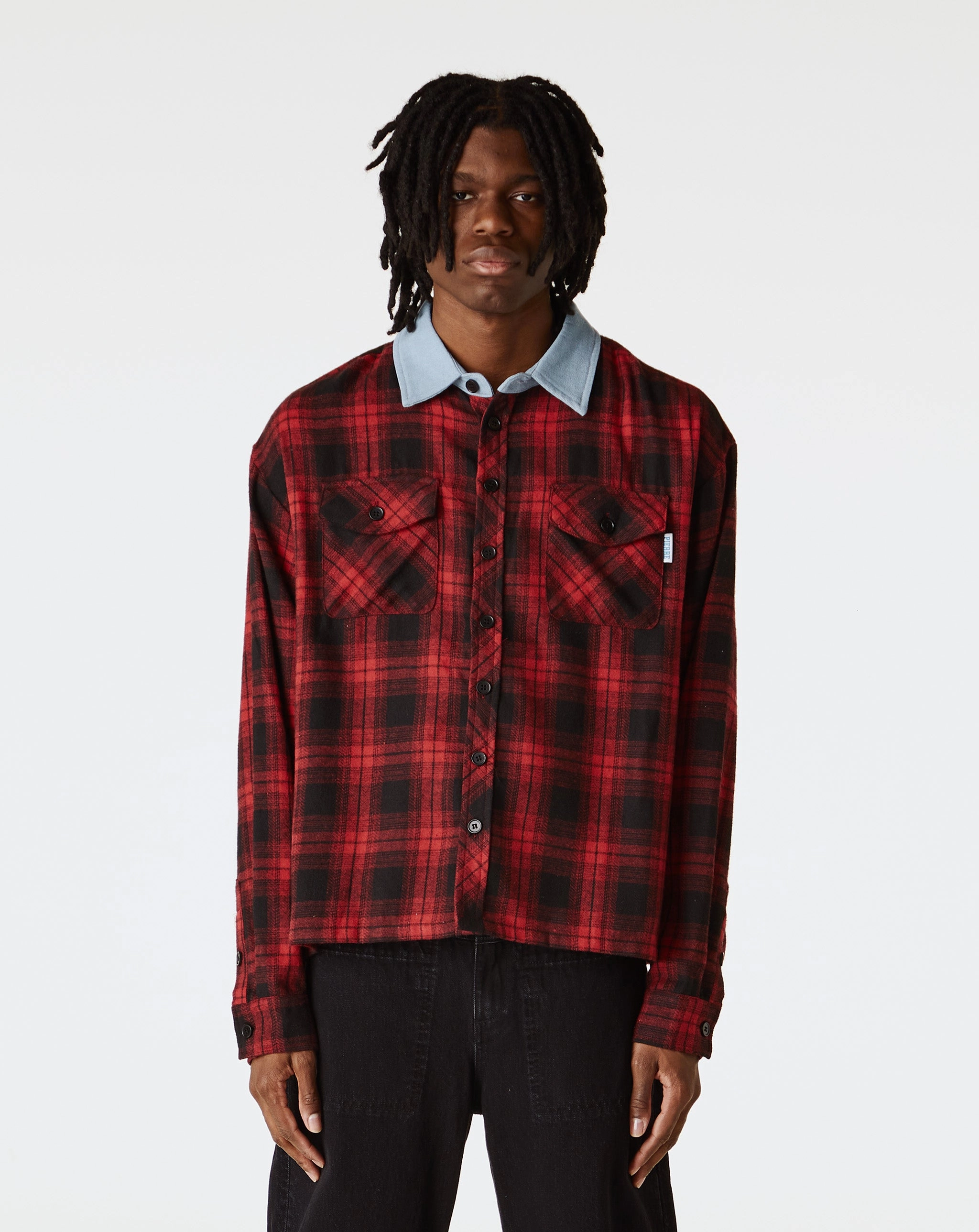 Denim Collar Flannel