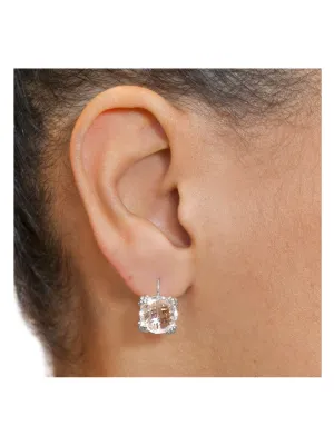 Dewdrop Cluster Earrings - Clear Topaz & Silver