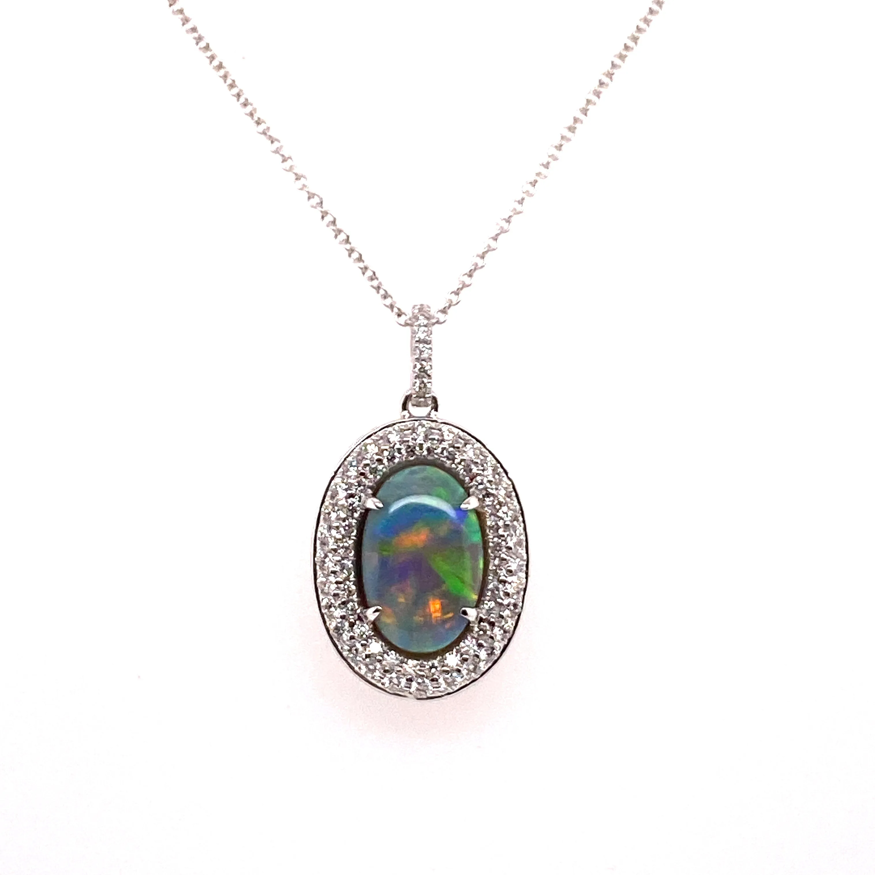 Diamond and Opal Necklace