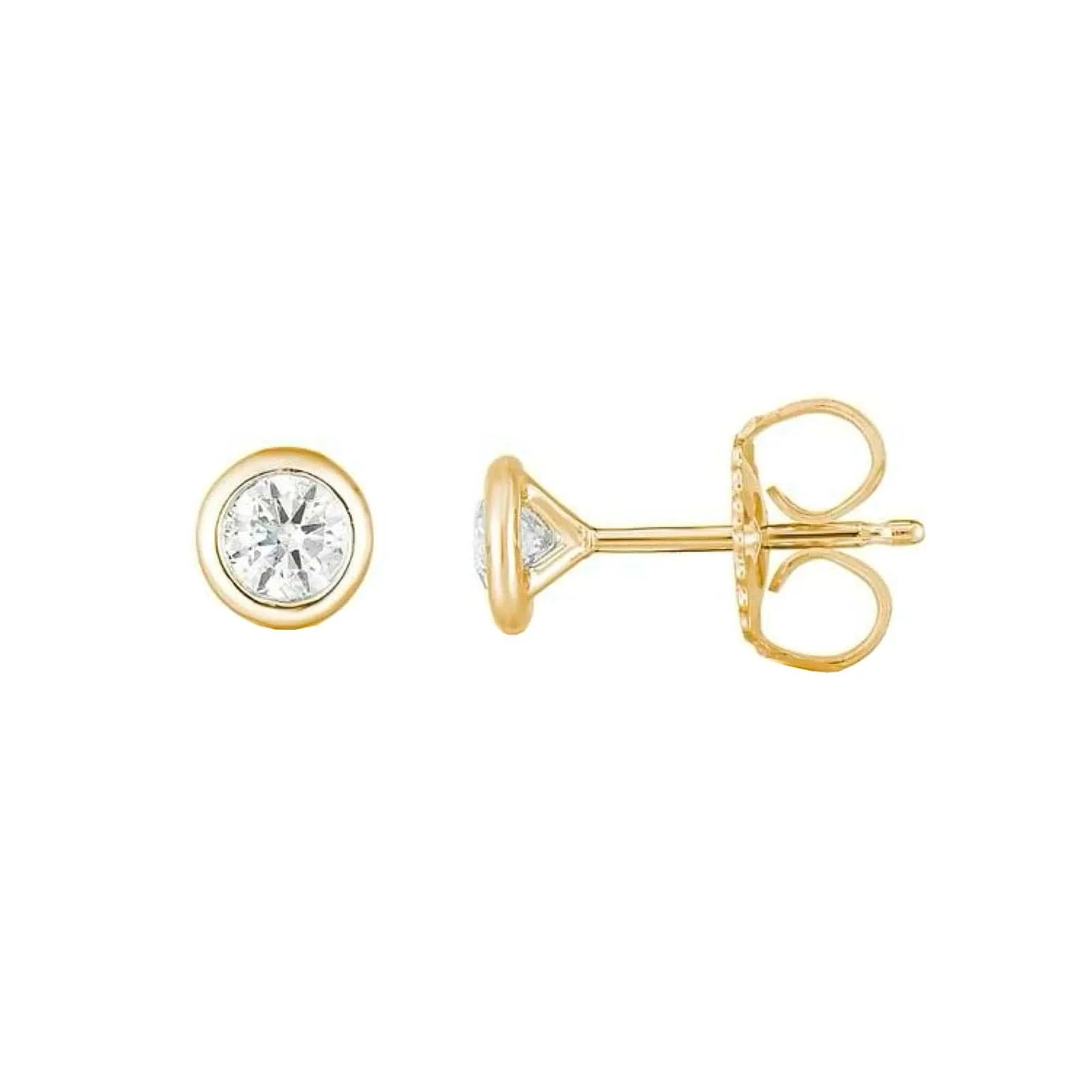 Diamond Bezel Set Stud Earrings