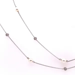 Diamond by the Yard Necklace With Pearls