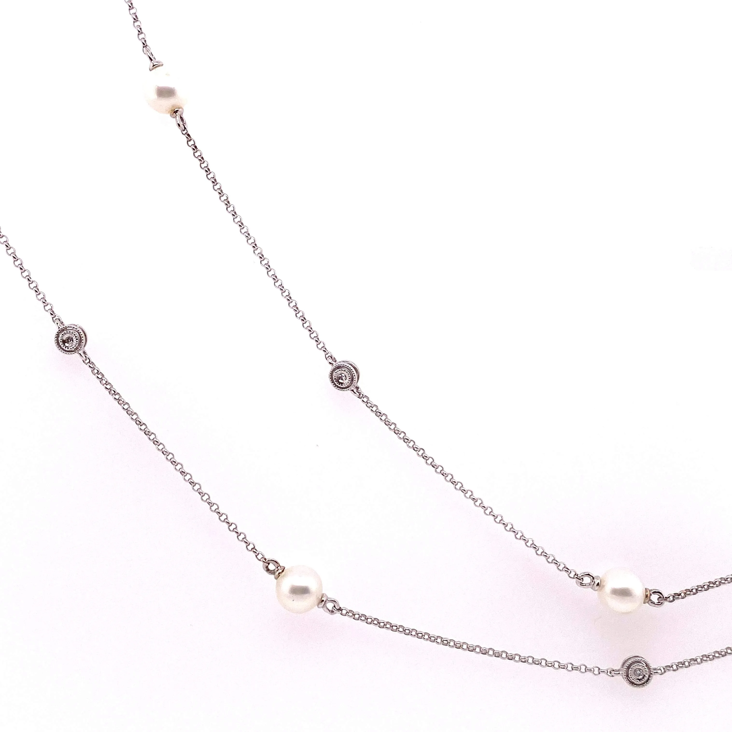 Diamond by the Yard Necklace With Pearls