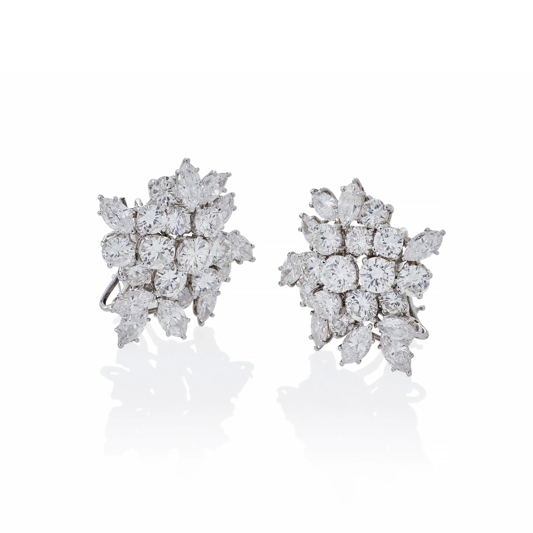 Diamond Day/Night Cluster Pendant Earrings