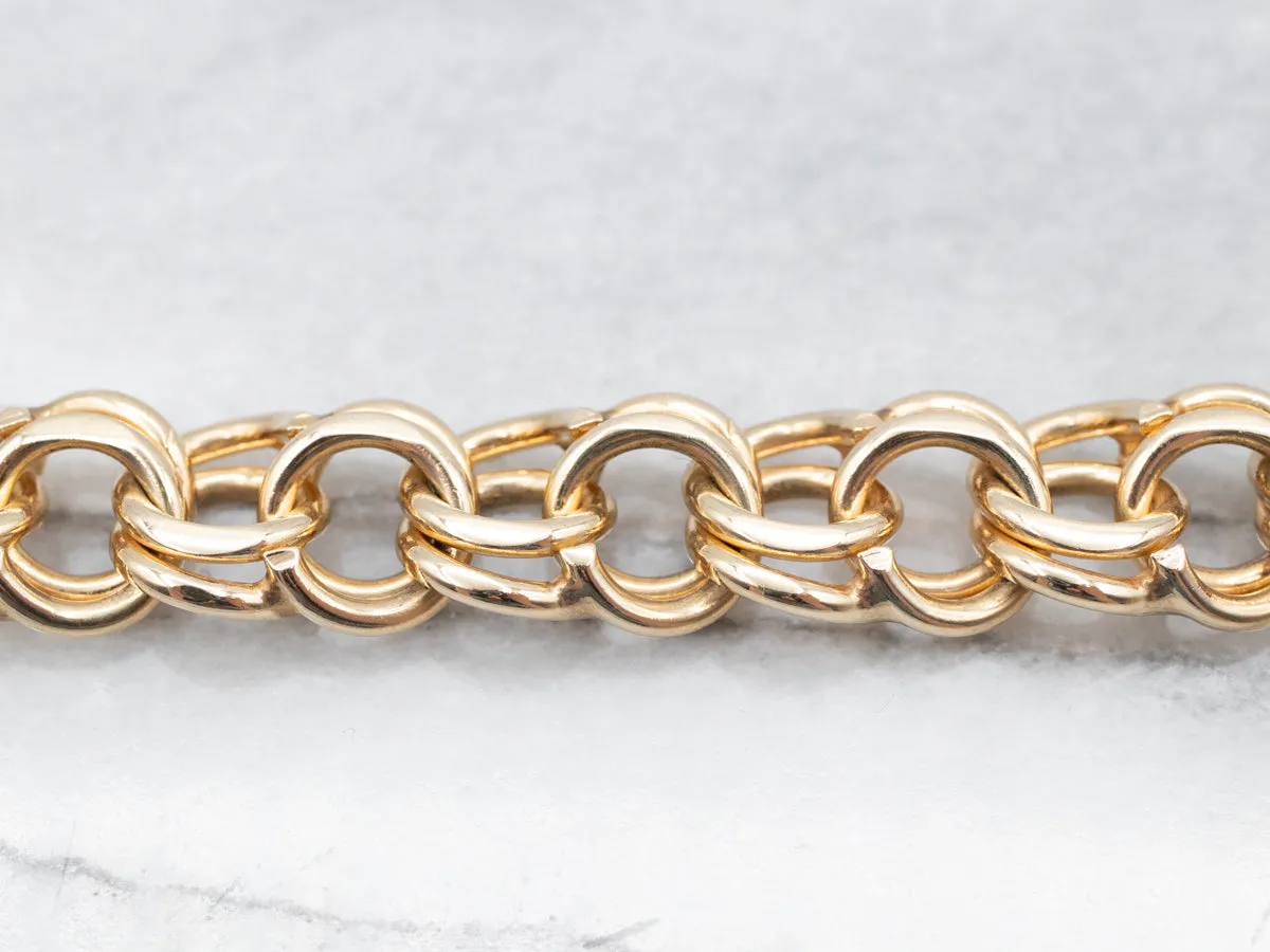 Double Link Chain Charm Bracelet