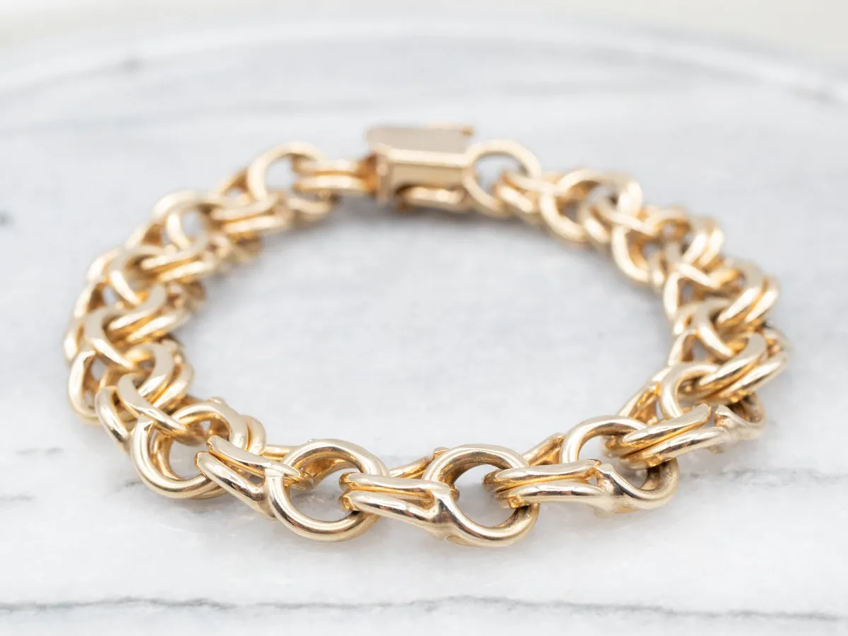 Double Link Chain Charm Bracelet