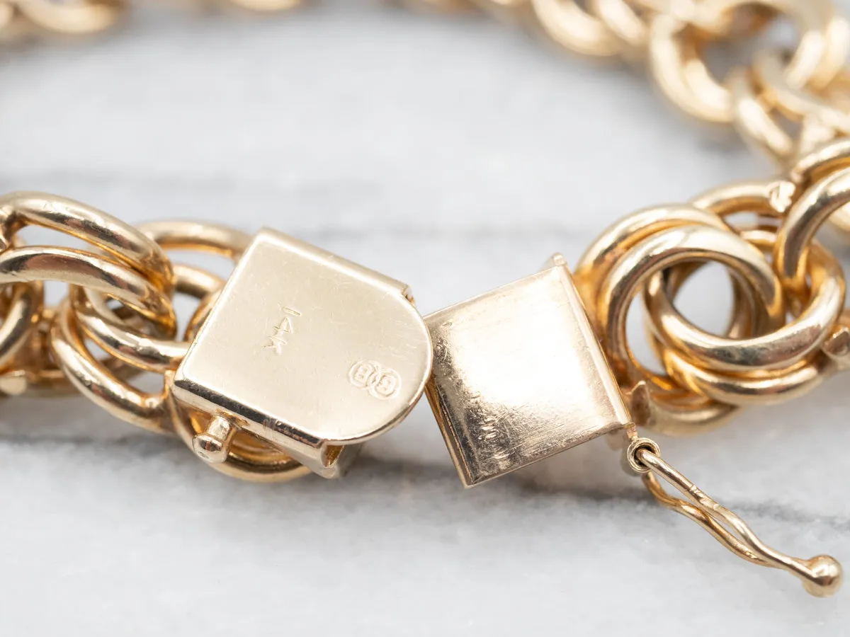 Double Link Chain Charm Bracelet