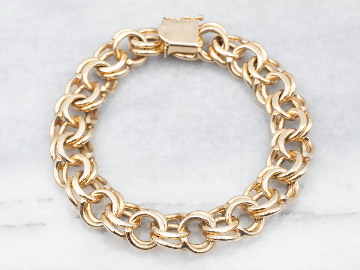 Double Link Chain Charm Bracelet