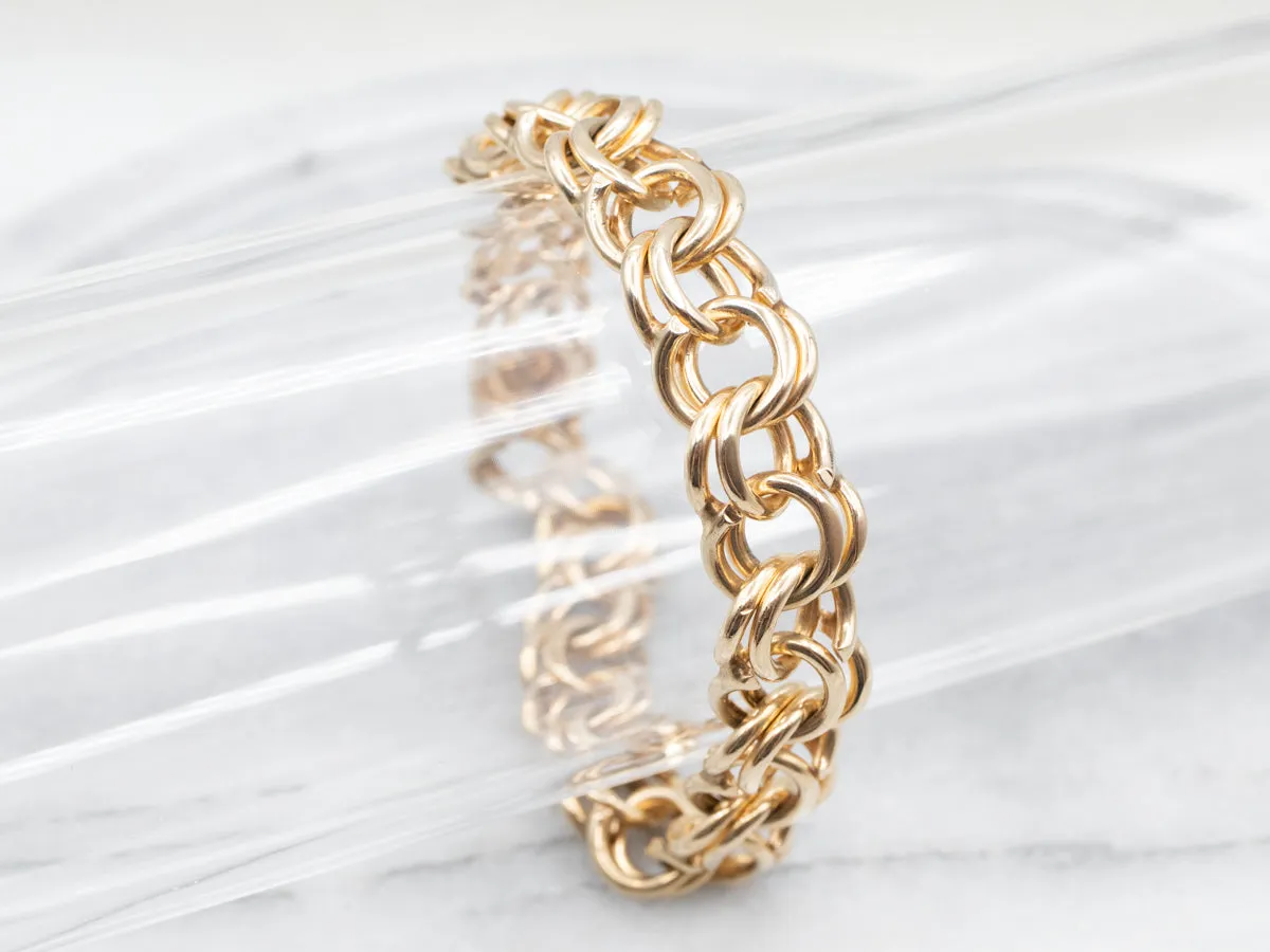 Double Link Chain Charm Bracelet