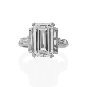 Emerald-cut Diamond Solitaire Ring