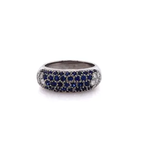 Estate 18 Karat White Gold  Sapphire and Diamond Ring