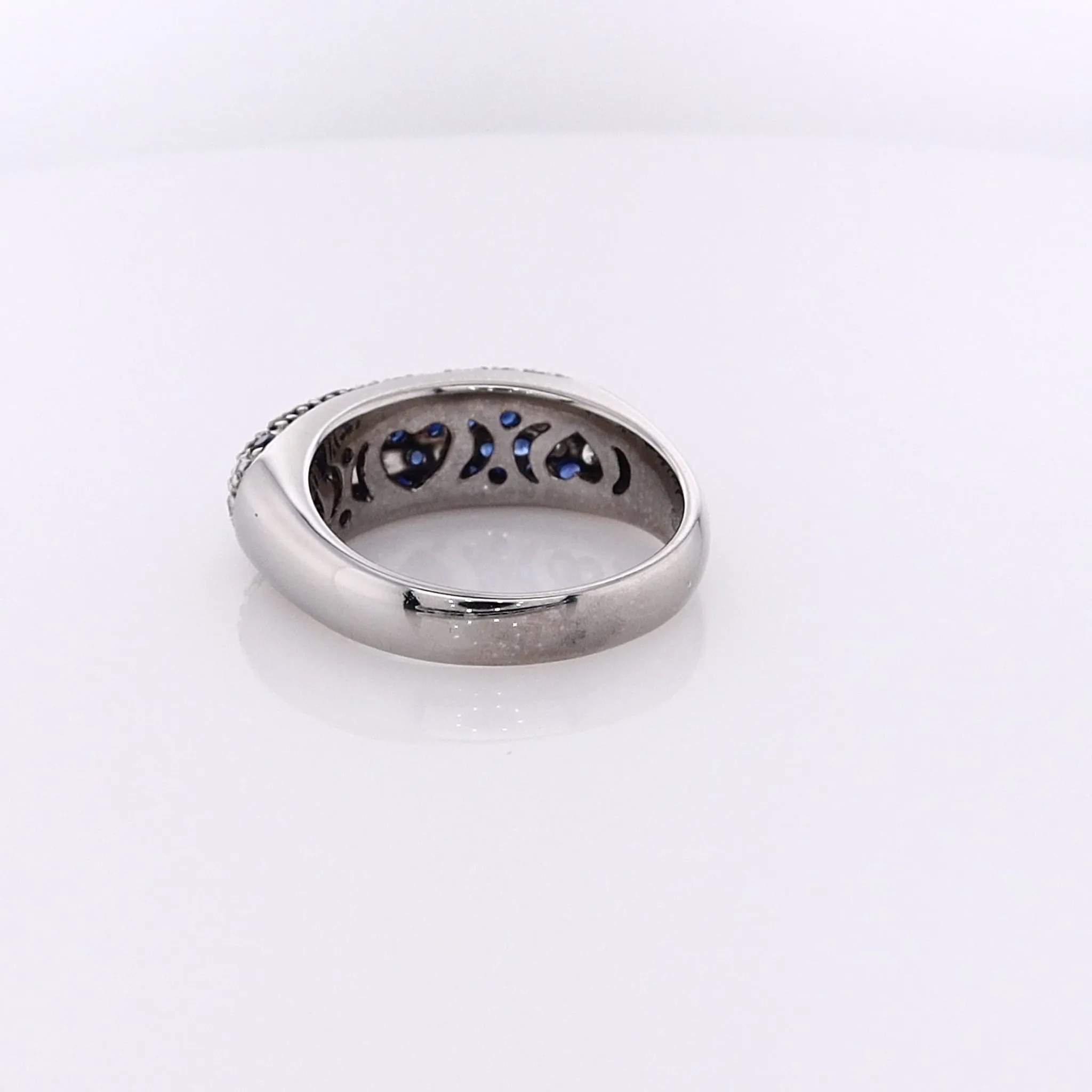 Estate 18 Karat White Gold  Sapphire and Diamond Ring