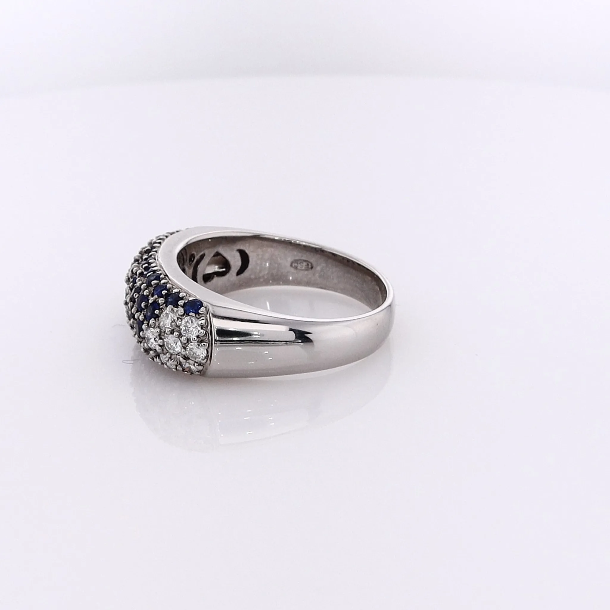 Estate 18 Karat White Gold  Sapphire and Diamond Ring