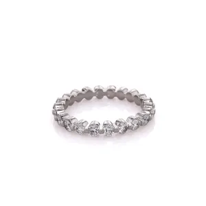 Estate Platinum and Diamond Single Prong Eternity Wedding Band