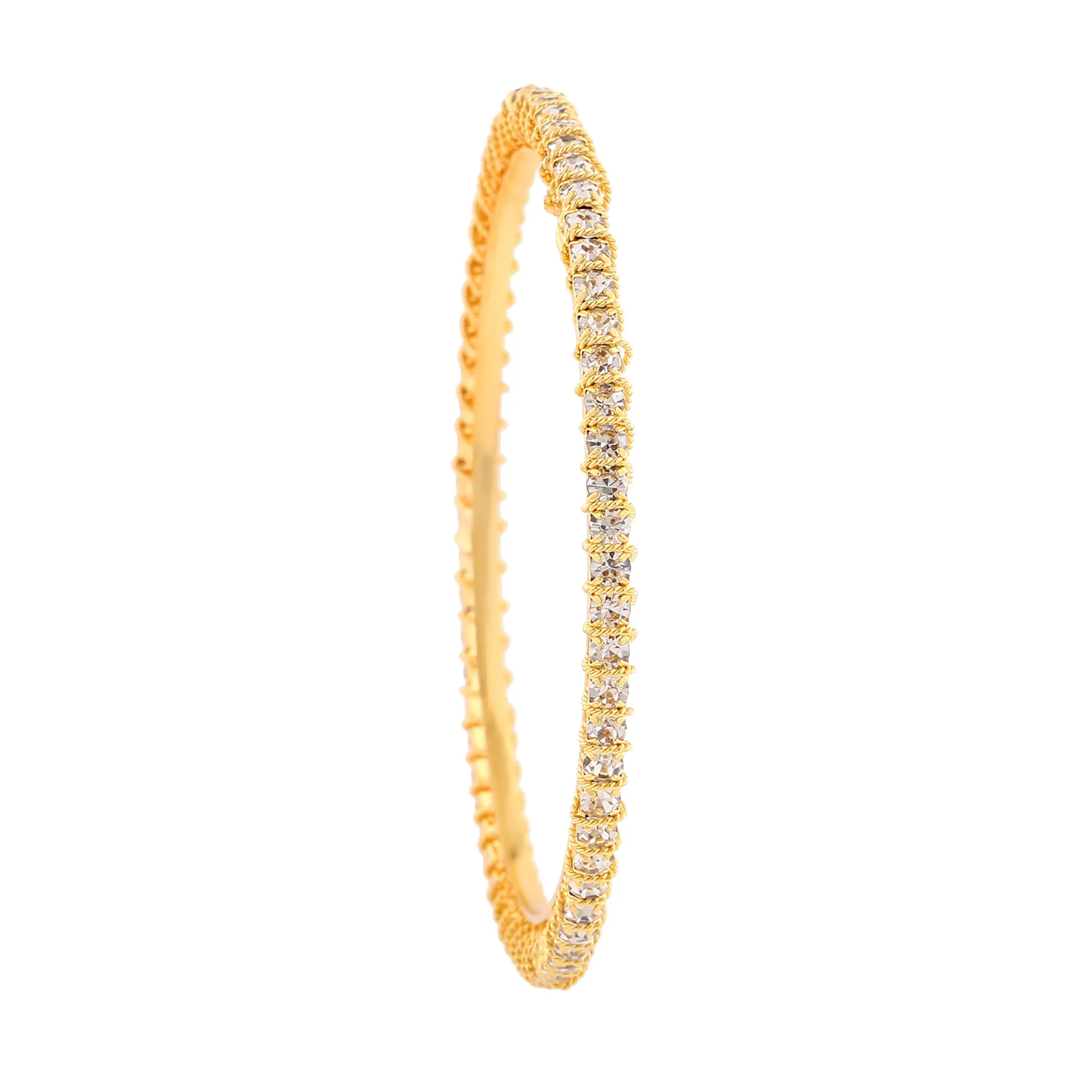 Estele Gold Plated CZ Bangles Set for Women ?C Pack of 4 ?C Size 2.6 ?C Traditional & Elegant Design ?C OSBR-VK11441-26 BANGLE