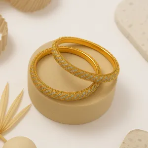 Estele Gold Plated CZ Stone Bangles for Women ?C Size 2.6 ?C Sparkling Design for Weddings, Party Wear & Everyday Glam ?C OSBR-VK11731-26 BANGLE