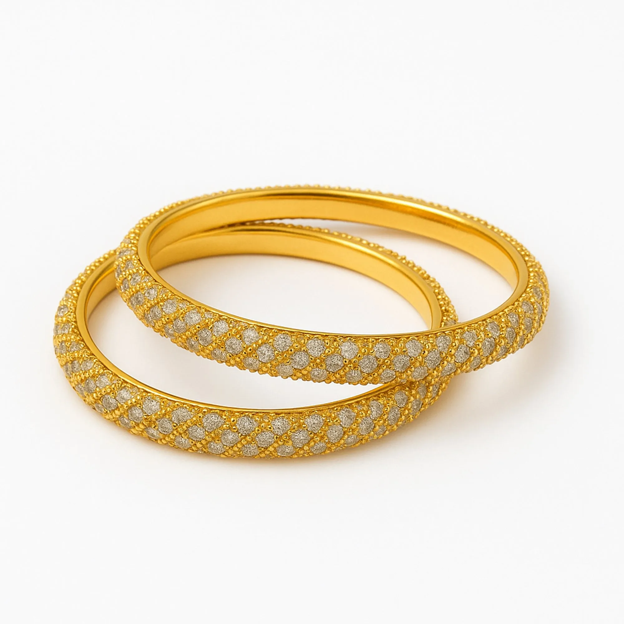 Estele Gold Plated CZ Stone Bangles for Women ?C Size 2.6 ?C Sparkling Design for Weddings, Party Wear & Everyday Glam ?C OSBR-VK11731-26 BANGLE