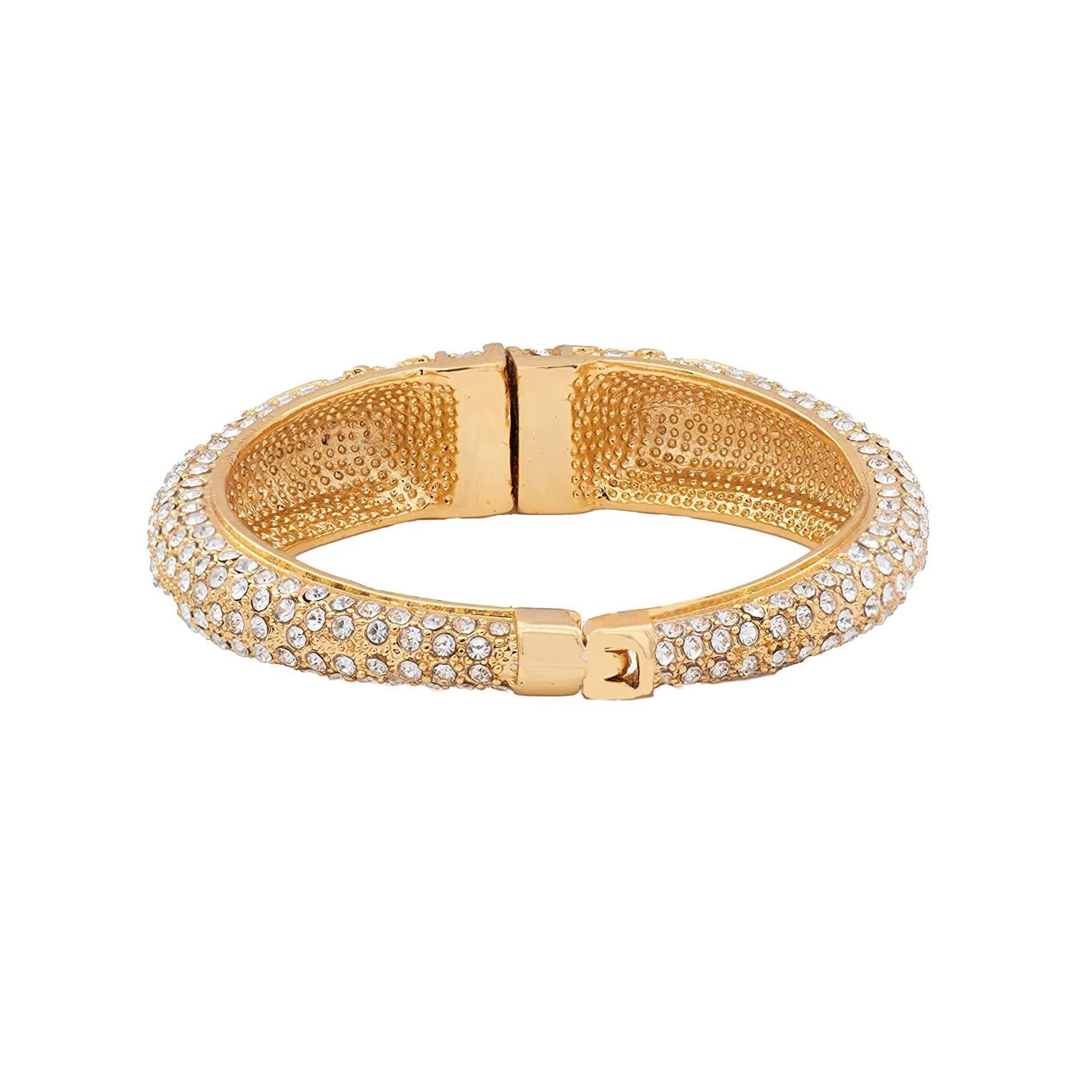 Estele Gold Plated Green Life Cuff Bracelet for women