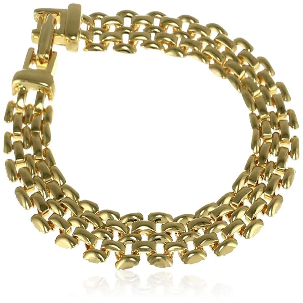 Estele Gold Plated Slender Brick Link Bracelet for women