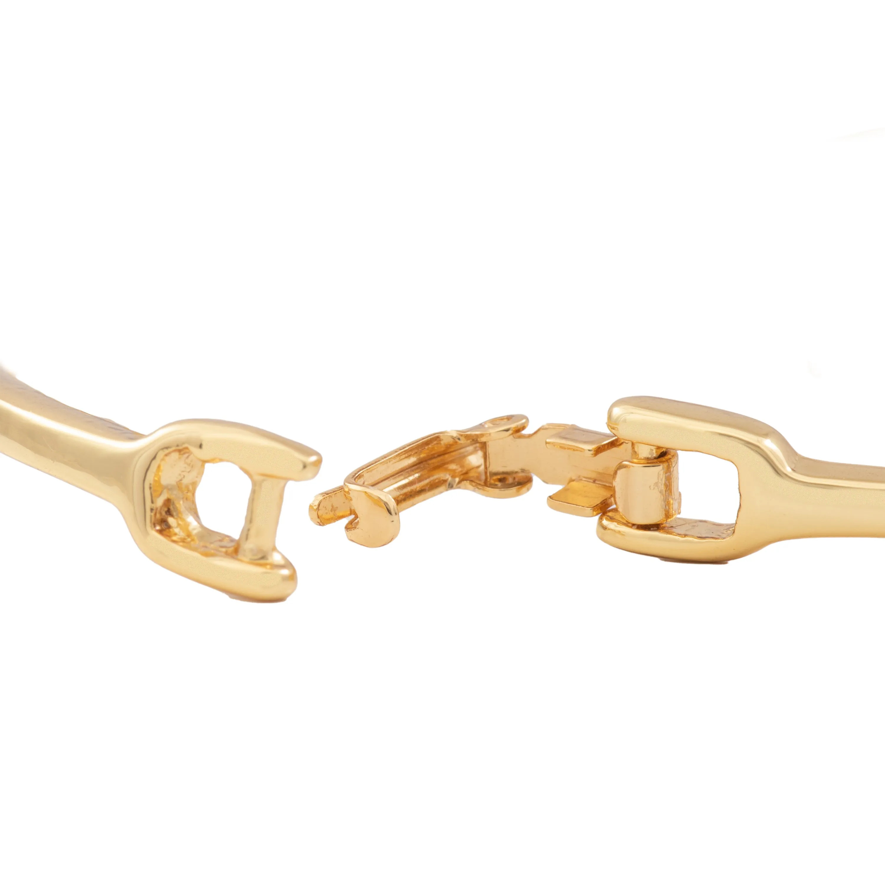 Estele Gold Plated Stone Flower Bouquet Cuff Bracelet for women