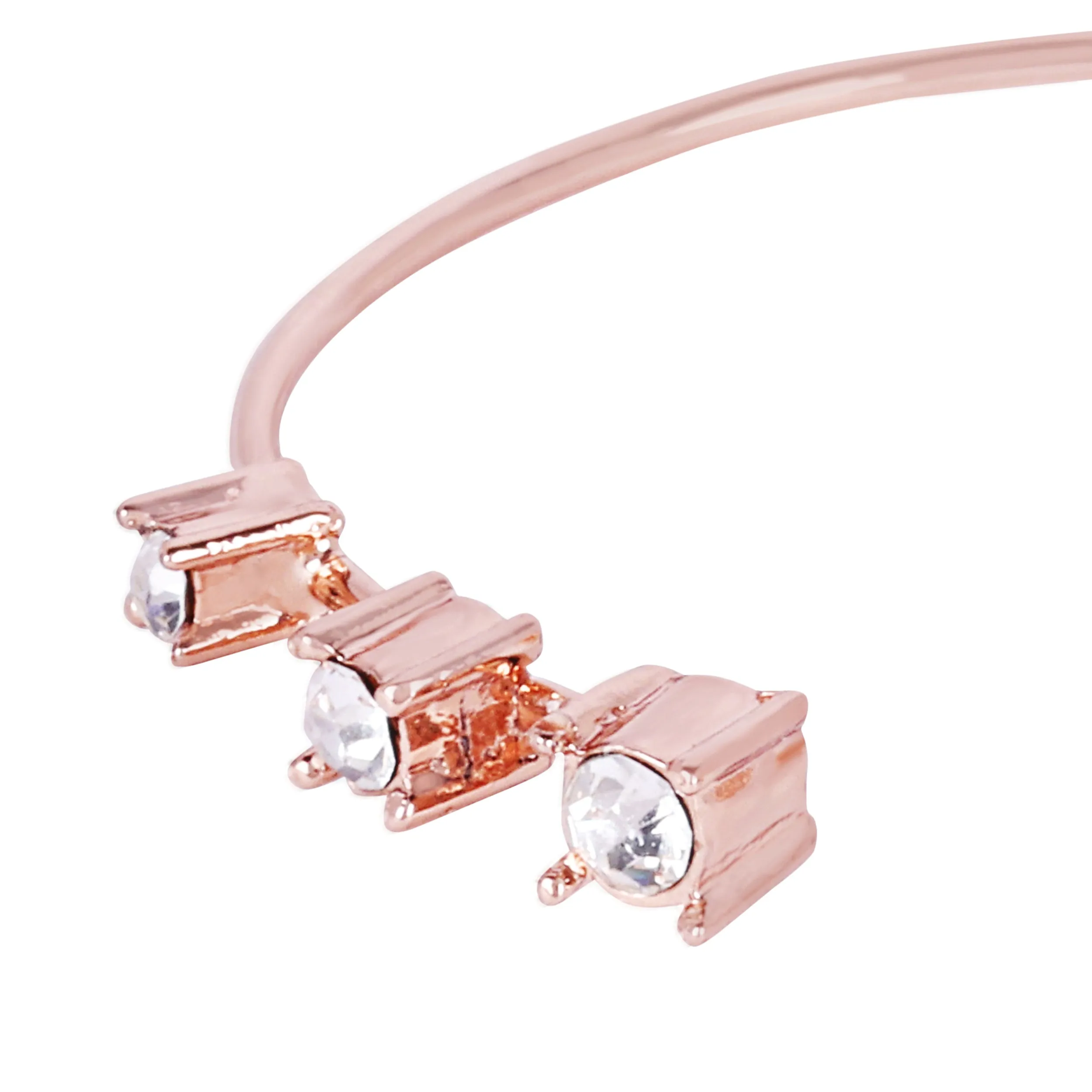 Estele Rose Collectiona??? Luxurious Rosegold Plated Classic Rose Motif Cuff Bracelet: Elegant Floral Design for Womena??? Timeless Jewelry for Special Occasions