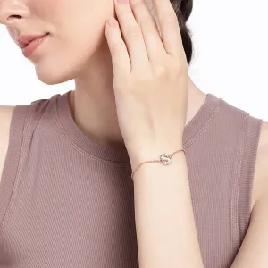 Estele Rose Gold Plated Captivating Medium 'S' Letter Bracelet with Crystals for Women