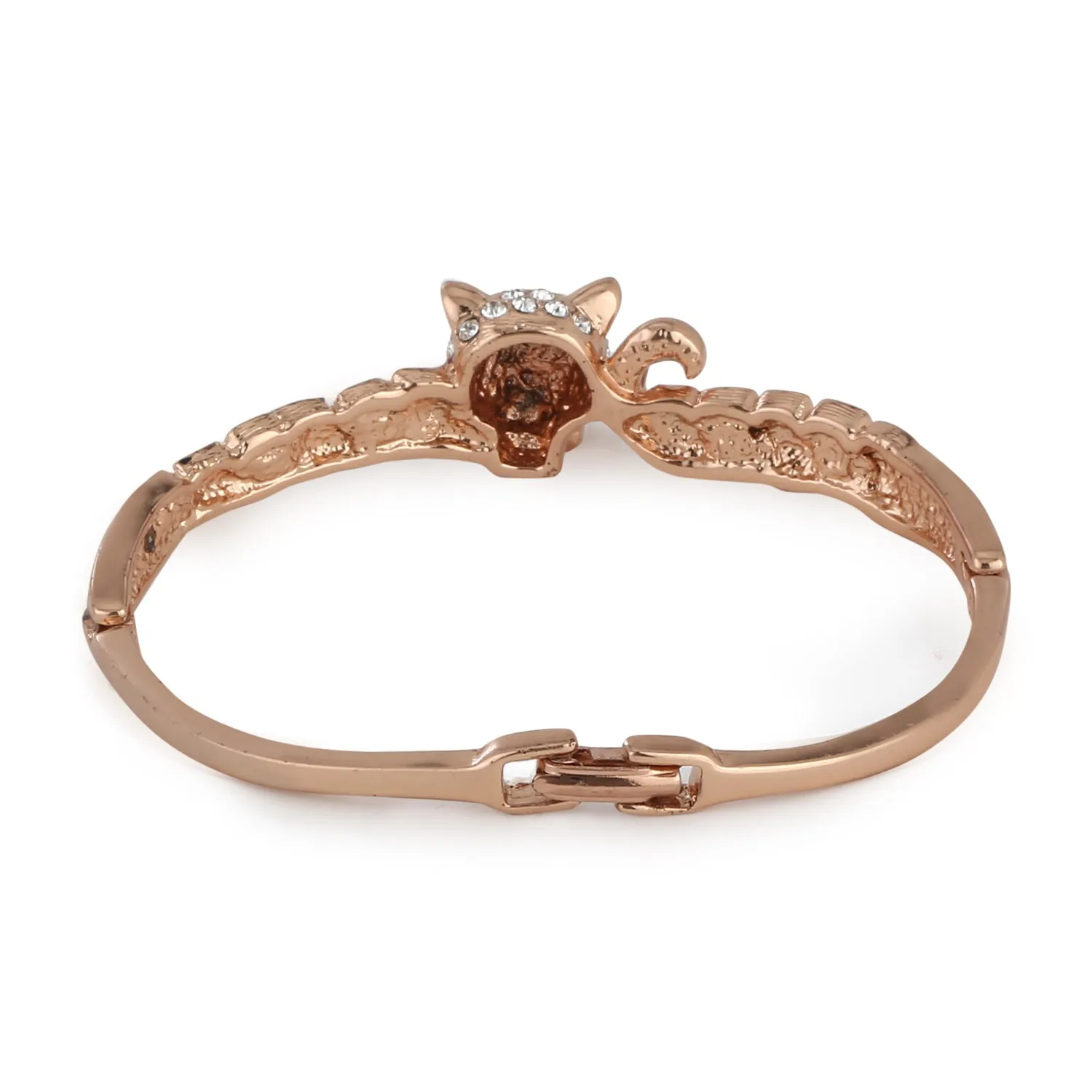 Estele Rose Gold Plated Kada Bracelet with Enamel & White Austrian Crystal for Girls & Women