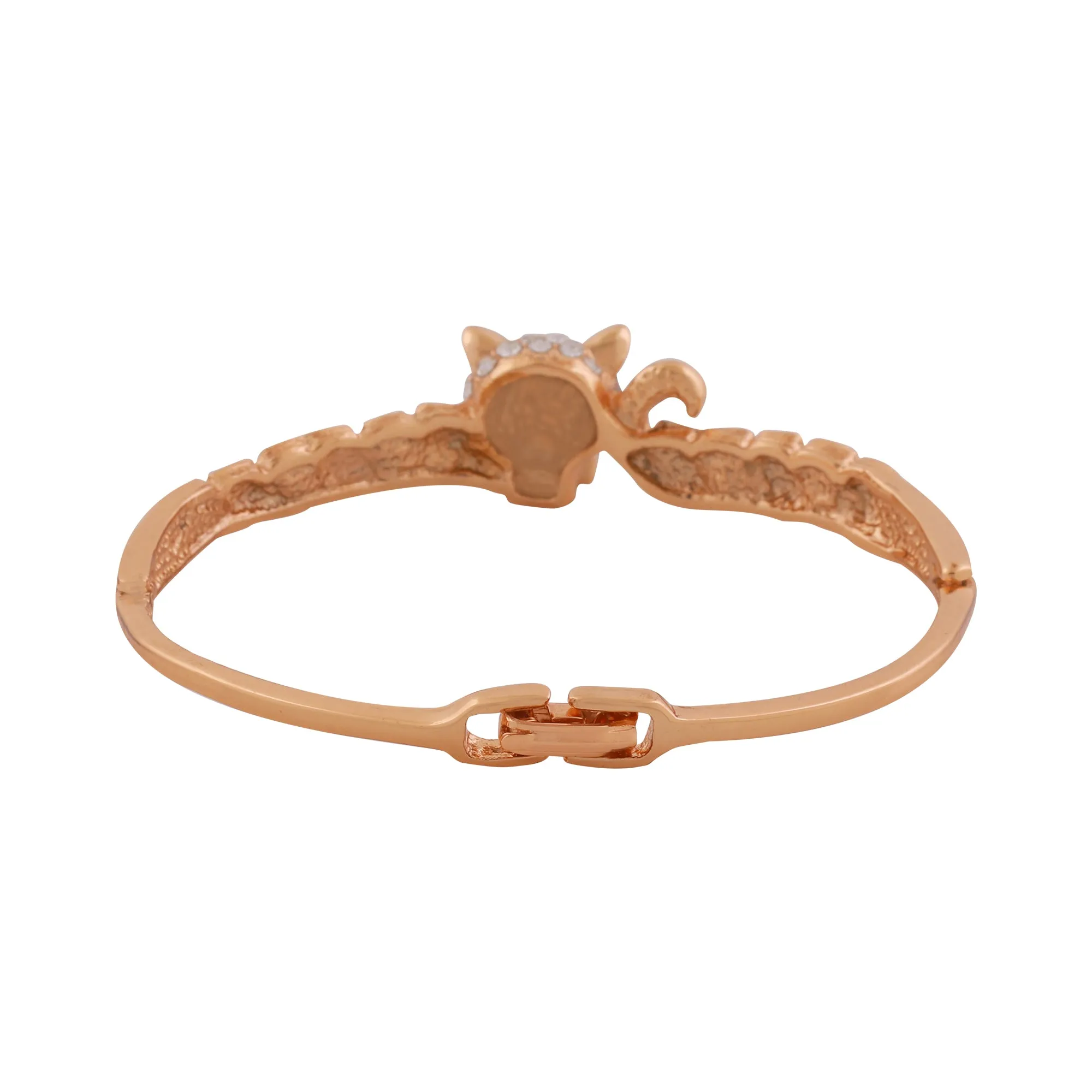 Estele Rose Gold Plated Kada Bracelet with Enamel & White Austrian Crystal for Girls & Women