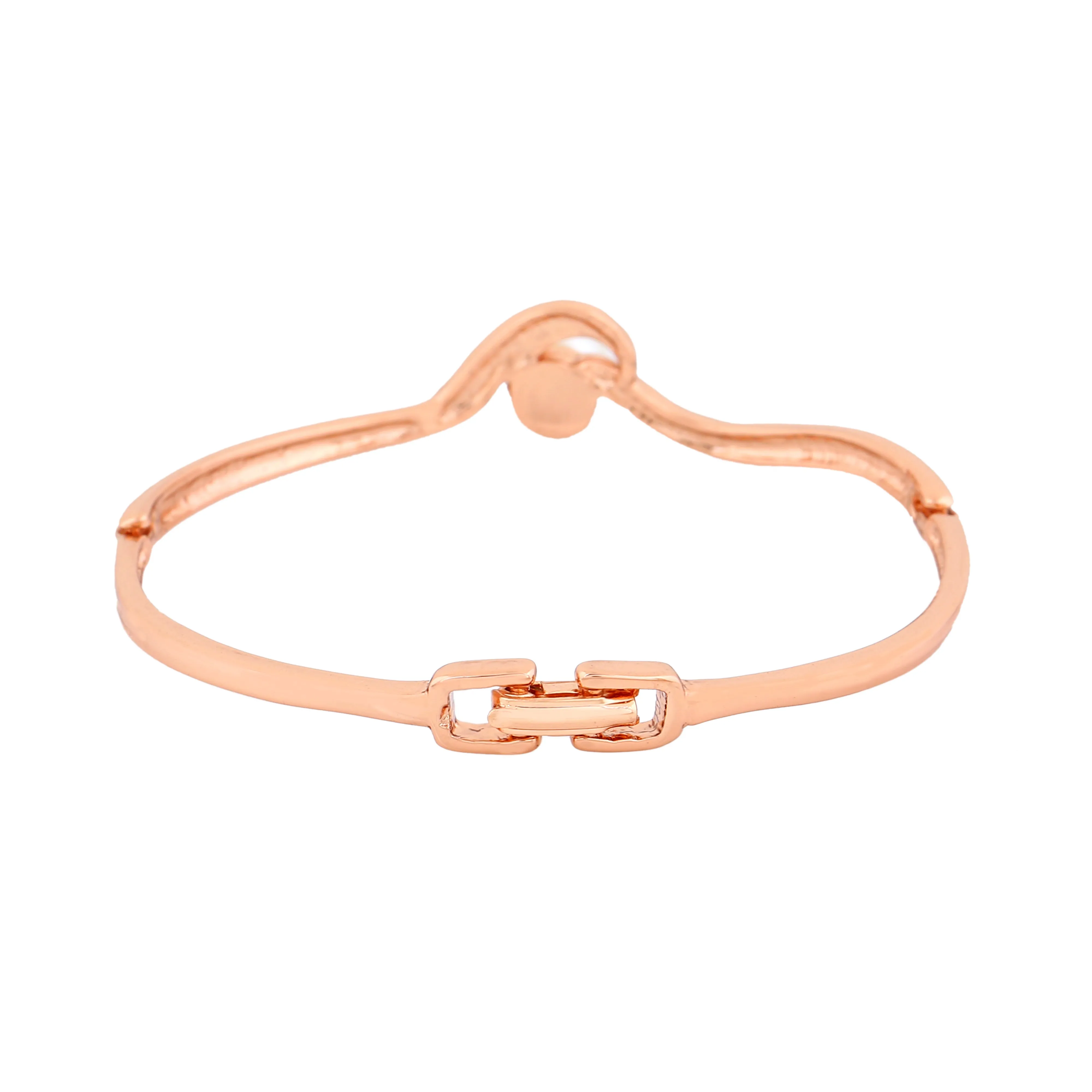 Estele Rose Gold Plated Sparkling Pearl Bracelet for Women