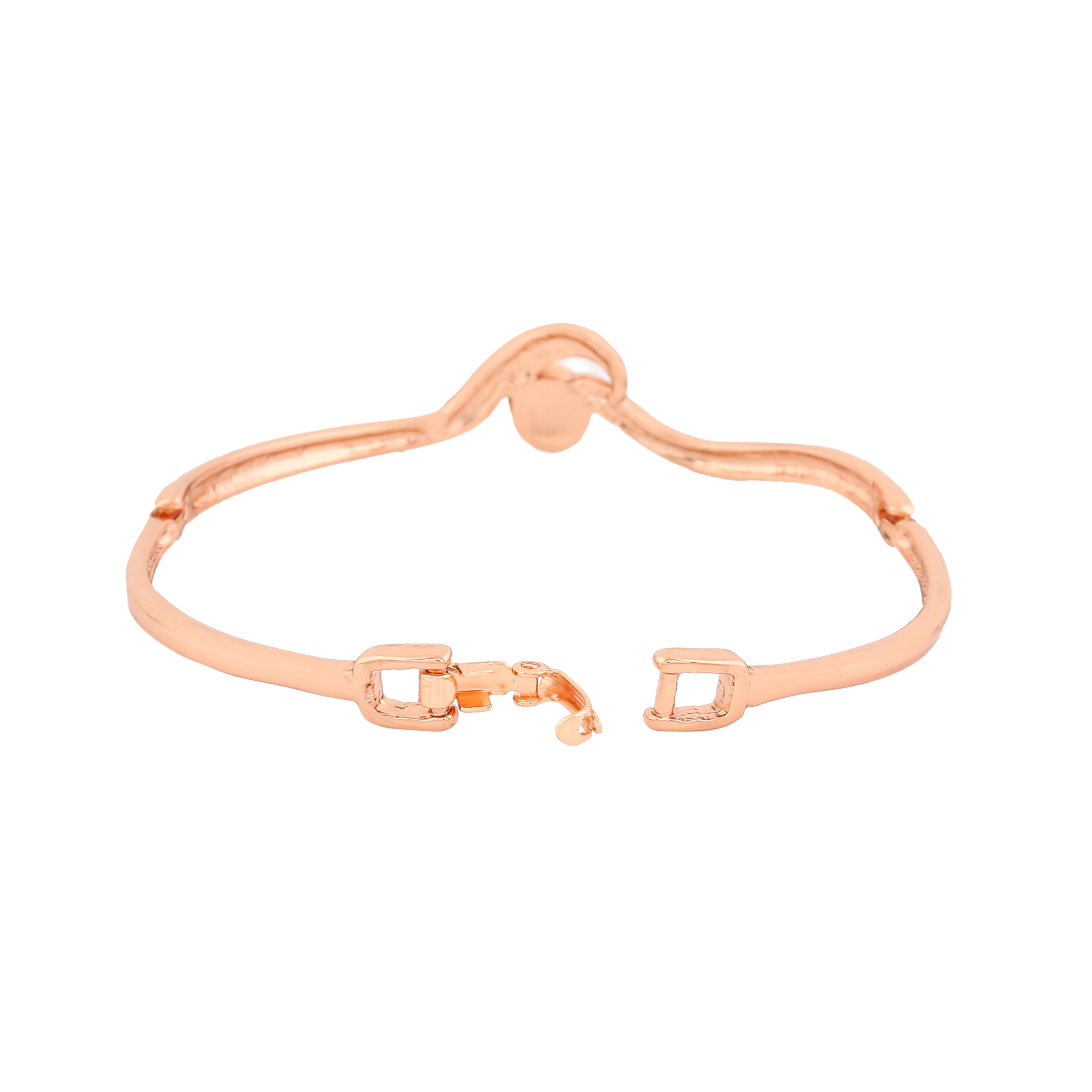 Estele Rose Gold Plated Sparkling Pearl Bracelet for Women