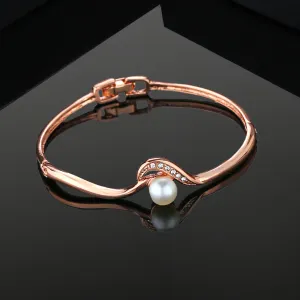 Estele Rose Gold Plated Sparkling Pearl Bracelet for Women