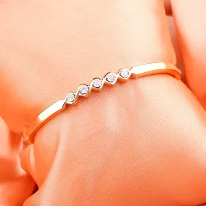 Estele Rosegold Plated Classic Cuff Bracelet with White Austrian Crystals for Women