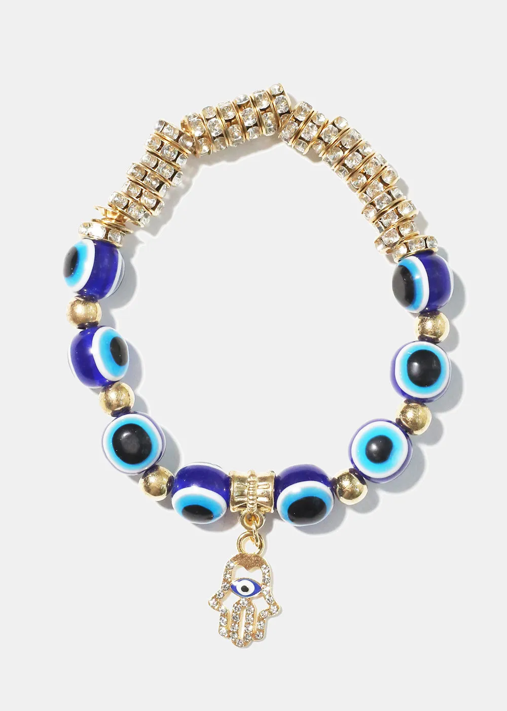 Evil Eye & Hamsa Hand Charm Bracelet