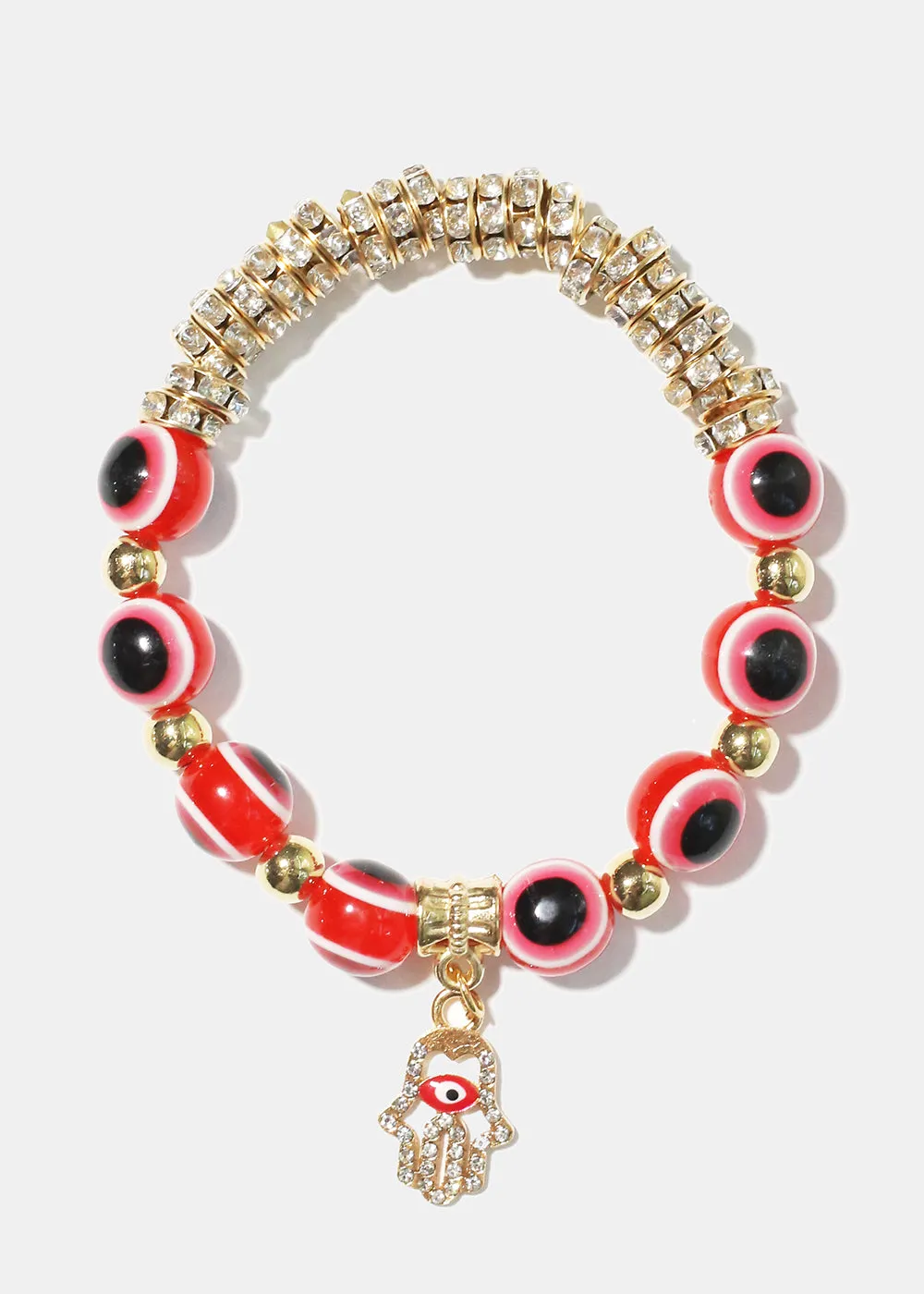 Evil Eye & Hamsa Hand Charm Bracelet