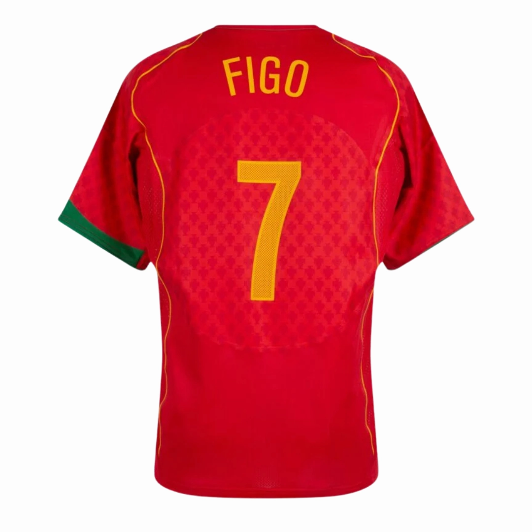 fan zone accessories Camisa Portugal I 04/05 FIGO N7 Verso - Retr soccer fan jerseys