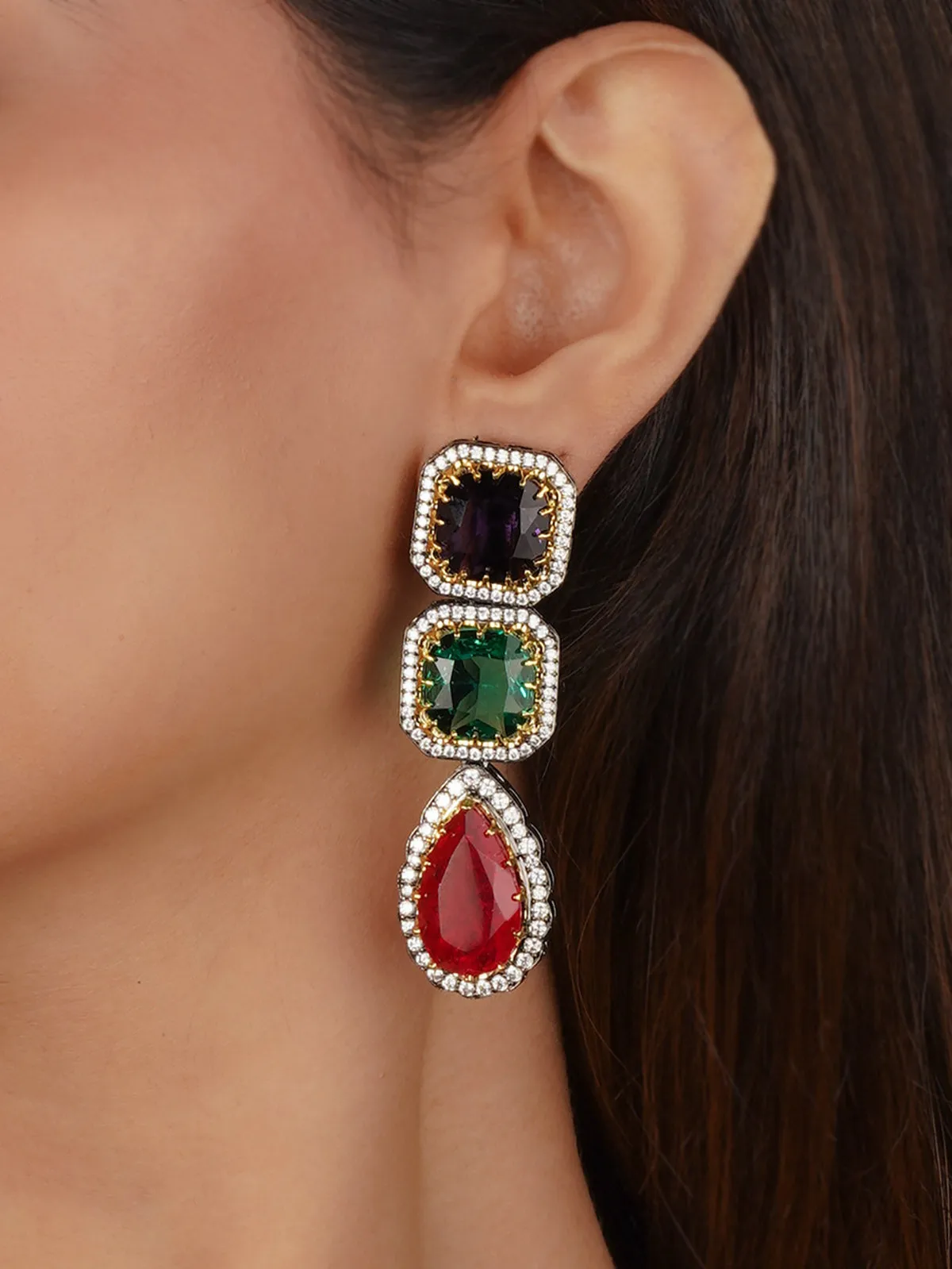 Faux Diamond Earrings - CZEAR586