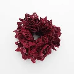 Floral Pearl Beaded Lace Scrunchie