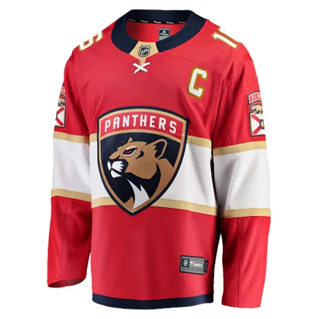 football club hats Camisa NHL Florida Panthers Adidas Home Jersey Vermelha Masculina Aleksander Barkov 16