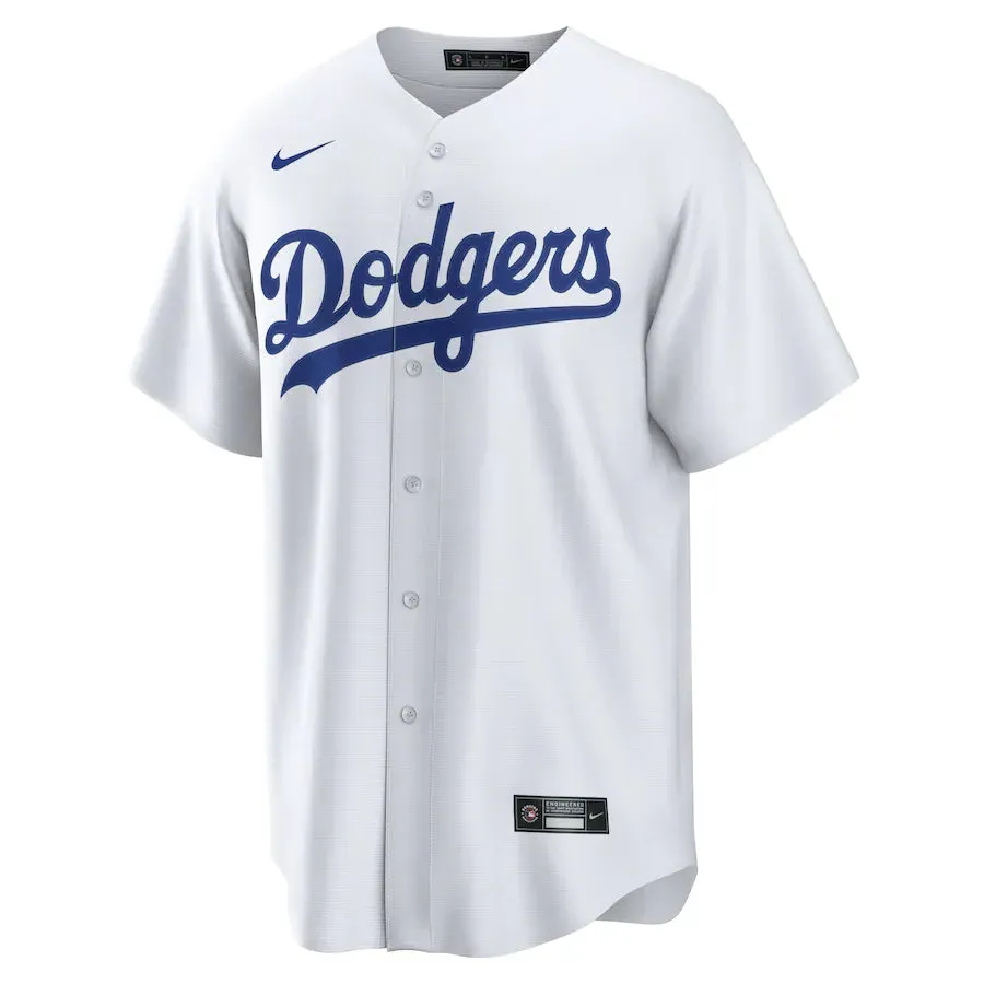 football club jackets Camisa MLB Los Angeles Dodgers I Nike Torcedor Masculina Branca Mookie Betts 50