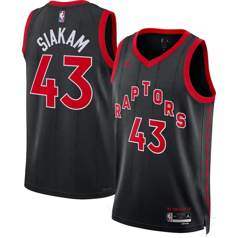 football club jackets Regata NBA Toronto Raptors Jordan Statement Edition Swingman Jersey 22/23 Pascal Siakam 43 Preta soccer fan jackets