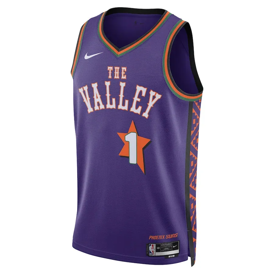 football club magnets Regata NBA Phoenix Suns Nike City Edition 24/25 Swingman Jersey Devin Booker 1 Roxa
