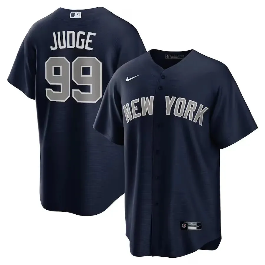 football club merchandise Camisa MLB New York Yankees Nike Alternativa Torcedor Masculina Azul Marinho Aaron Judge 99 football fan face masks
