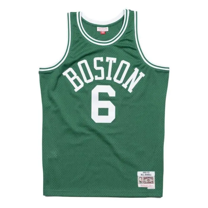 football club mugs Regata NBA Boston Celtics 1962/63 Mitchell & Ness Hardwood Classics Swingman Bill Russell 6 Verde soccer fan jackets